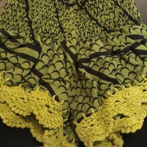 Green and black living hula shorts